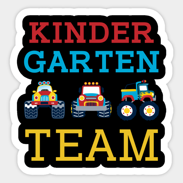 Monster Truck Team Kindergarten Back To School Teacher Student Sticker by kateeleone97023